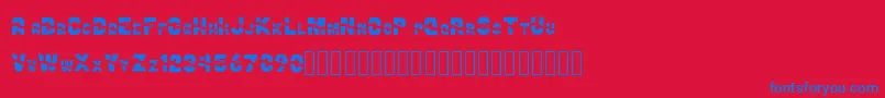 ChuaFont Font – Blue Fonts on Red Background