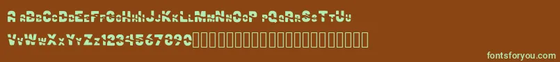 ChuaFont-fontti – vihreät fontit ruskealla taustalla