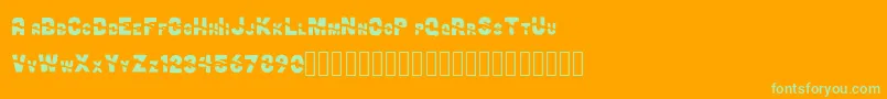 ChuaFont Font – Green Fonts on Orange Background