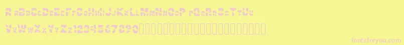 ChuaFont-fontti – vaaleanpunaiset fontit keltaisella taustalla