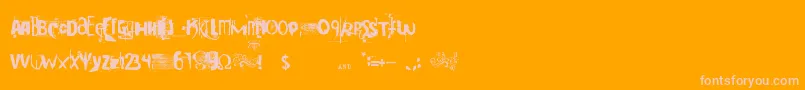 Cocaine sans Font – Pink Fonts on Orange Background