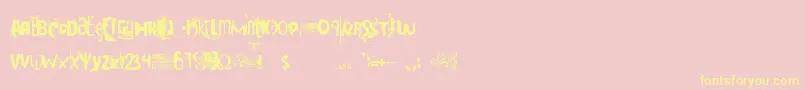 Cocaine sans Font – Yellow Fonts on Pink Background