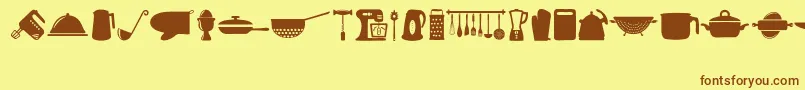 Cocinitas Font – Brown Fonts on Yellow Background