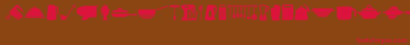 Cocinitas Font – Red Fonts on Brown Background