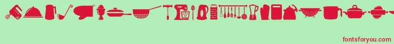 Cocinitas Font – Red Fonts on Green Background