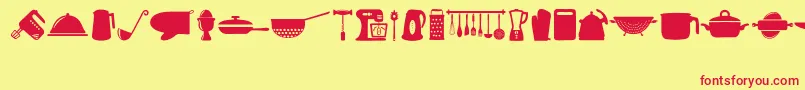 Cocinitas Font – Red Fonts on Yellow Background