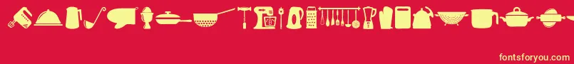 Cocinitas Font – Yellow Fonts on Red Background