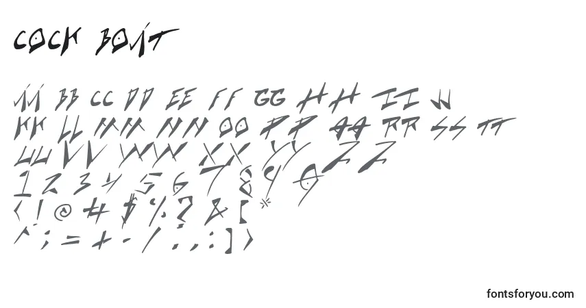 Schriftart Cock Boat – Alphabet, Zahlen, spezielle Symbole