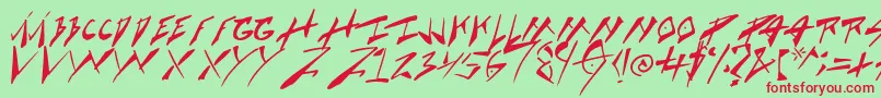 Cock Boat Font – Red Fonts on Green Background