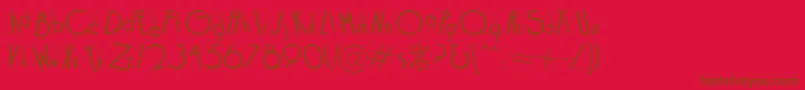 COCKB   -fontti – ruskeat fontit punaisella taustalla