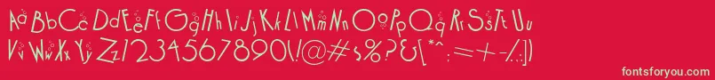 COCKB   -Schriftart – Grüne Schriften auf rotem Hintergrund
