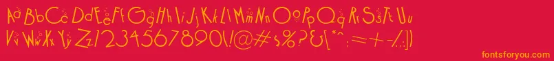 COCKB    Font – Orange Fonts on Red Background