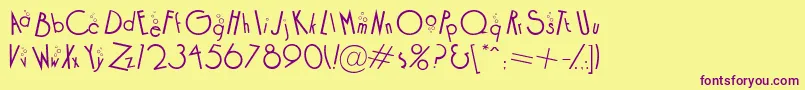 COCKB    Font – Purple Fonts on Yellow Background