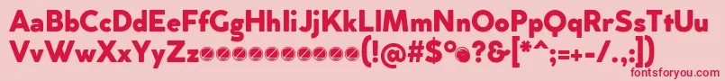 Cocogoose Classic ExtraBold trial Font – Red Fonts on Pink Background