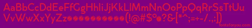 Cocogoose Classic Medium trial Font – Red Fonts on Purple Background