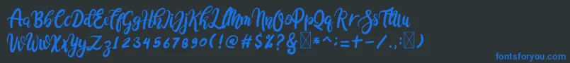 Weitere Informationen zur Cocolatte-Schriftart Cocolatte-Schriftart – Blaue Schriften auf schwarzem Hintergrund