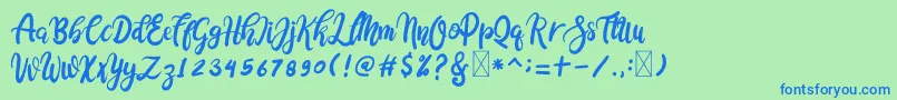 Cocolatte Font – Blue Fonts on Green Background