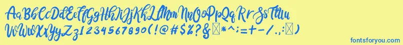 Cocolatte Font – Blue Fonts on Yellow Background