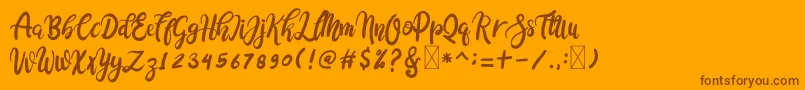 Cocolatte Font – Brown Fonts on Orange Background