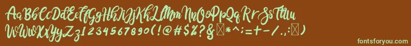 Cocolatte Font – Green Fonts on Brown Background