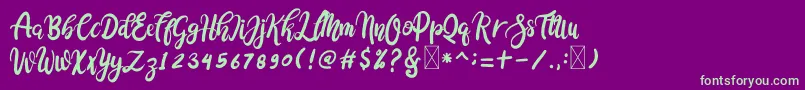 Cocolatte-Schriftart – Grüne Schriften auf violettem Hintergrund