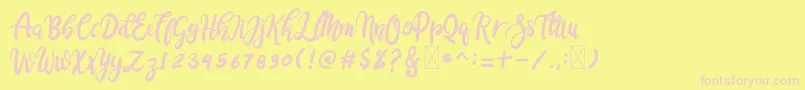 Cocolatte Font – Pink Fonts on Yellow Background