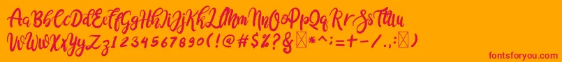 Cocolatte Font – Red Fonts on Orange Background