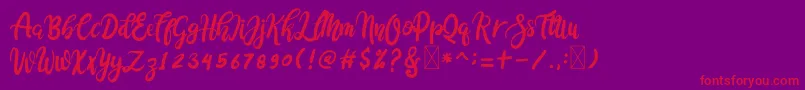 Cocolatte Font – Red Fonts on Purple Background