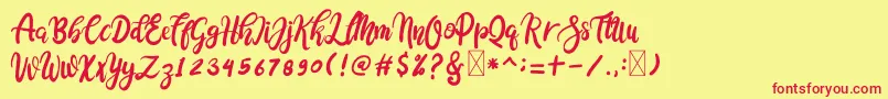 Cocolatte-Schriftart – Rote Schriften auf gelbem Hintergrund