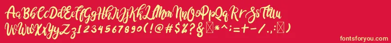 Cocolatte Font – Yellow Fonts on Red Background