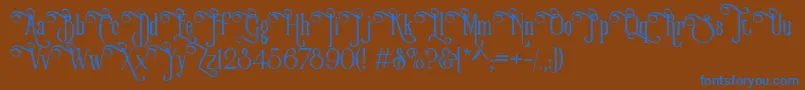 VictorianParlorVintageAlternateFree Font – Blue Fonts on Brown Background
