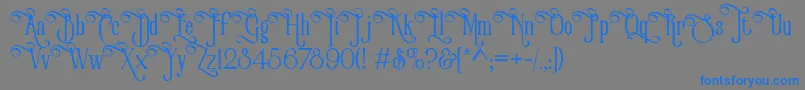 VictorianParlorVintageAlternateFree-Schriftart – Blaue Schriften auf grauem Hintergrund