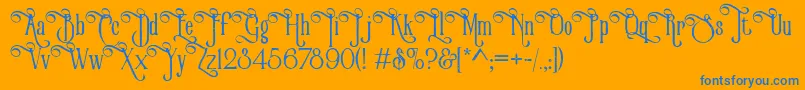 VictorianParlorVintageAlternateFree Font – Blue Fonts on Orange Background