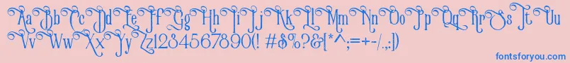 VictorianParlorVintageAlternateFree Font – Blue Fonts on Pink Background