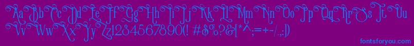 VictorianParlorVintageAlternateFree Font – Blue Fonts on Purple Background