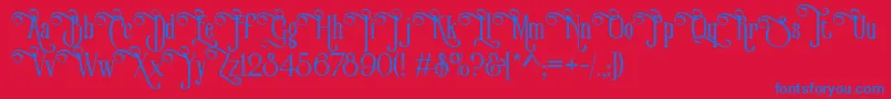 VictorianParlorVintageAlternateFree Font – Blue Fonts on Red Background