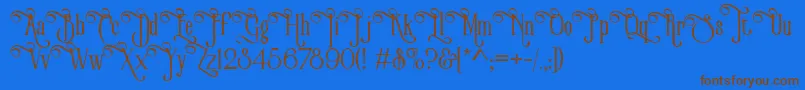 VictorianParlorVintageAlternateFree Font – Brown Fonts on Blue Background