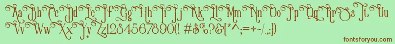 VictorianParlorVintageAlternateFree Font – Brown Fonts on Green Background