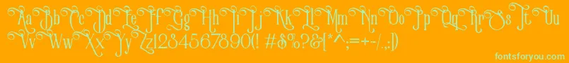 VictorianParlorVintageAlternateFree Font – Green Fonts on Orange Background