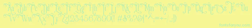 VictorianParlorVintageAlternateFree Font – Green Fonts on Yellow Background