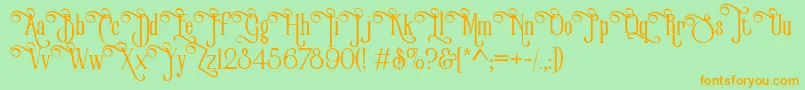 VictorianParlorVintageAlternateFree Font – Orange Fonts on Green Background