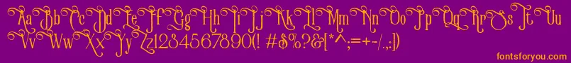 VictorianParlorVintageAlternateFree Font – Orange Fonts on Purple Background