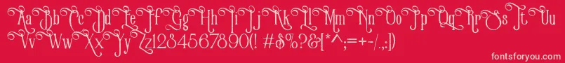 VictorianParlorVintageAlternateFree Font – Pink Fonts on Red Background