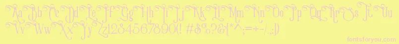 VictorianParlorVintageAlternateFree Font – Pink Fonts on Yellow Background