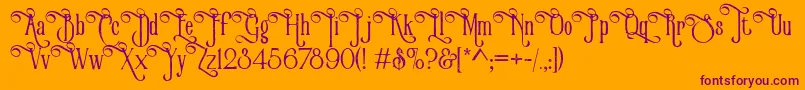 VictorianParlorVintageAlternateFree Font – Purple Fonts on Orange Background