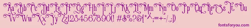 VictorianParlorVintageAlternateFree Font – Purple Fonts on Pink Background