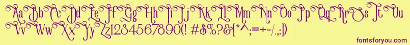 VictorianParlorVintageAlternateFree Font – Purple Fonts on Yellow Background