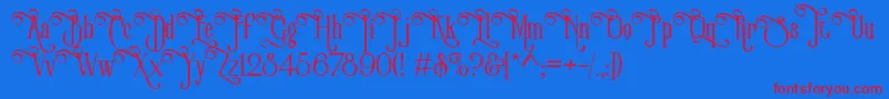 VictorianParlorVintageAlternateFree Font – Red Fonts on Blue Background