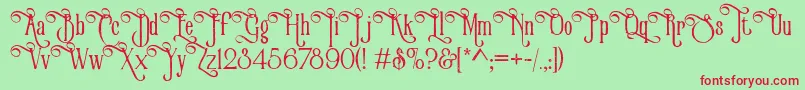 VictorianParlorVintageAlternateFree Font – Red Fonts on Green Background