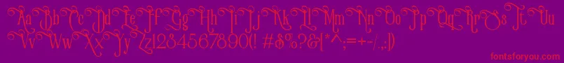 VictorianParlorVintageAlternateFree Font – Red Fonts on Purple Background